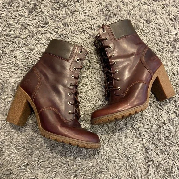 Timberland Women’s Tillston 6 Inch Boot In Burgundy Full Grain Size 9 Lace Up - Picture 8 of 16